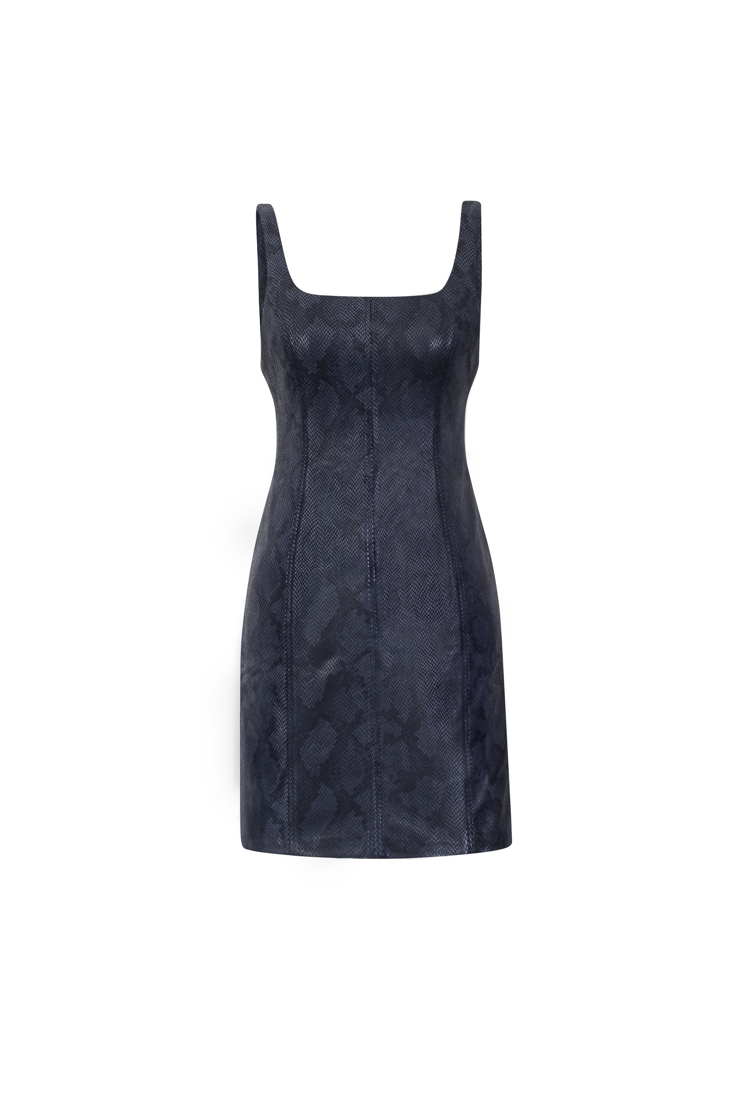 Leather mini dress - Navy large Leather mini dress - Navy large