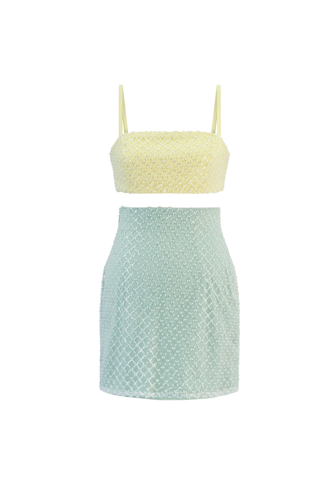 Beaded high waist skirt - Mint