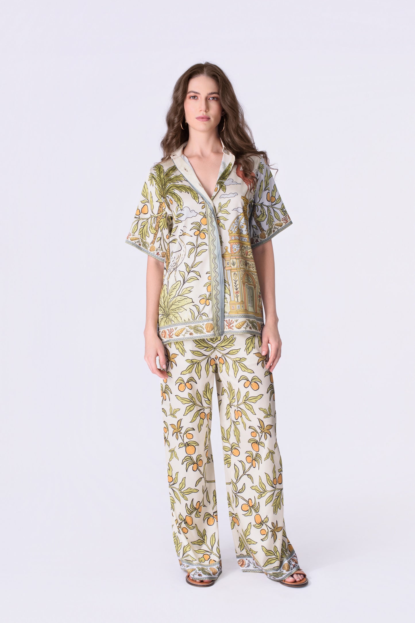 "Ibis Secret Garden" Silk Pants