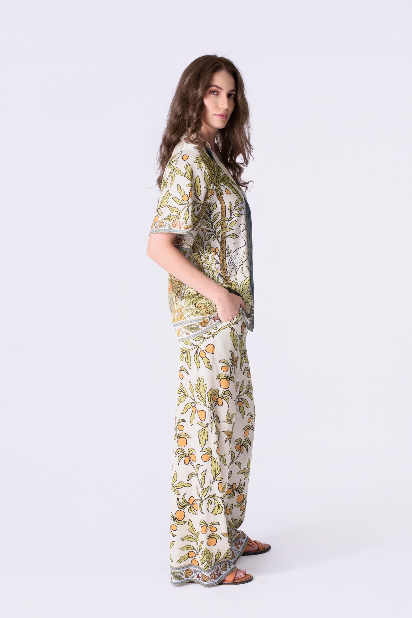 "Ibis Secret Garden" Silk Pants