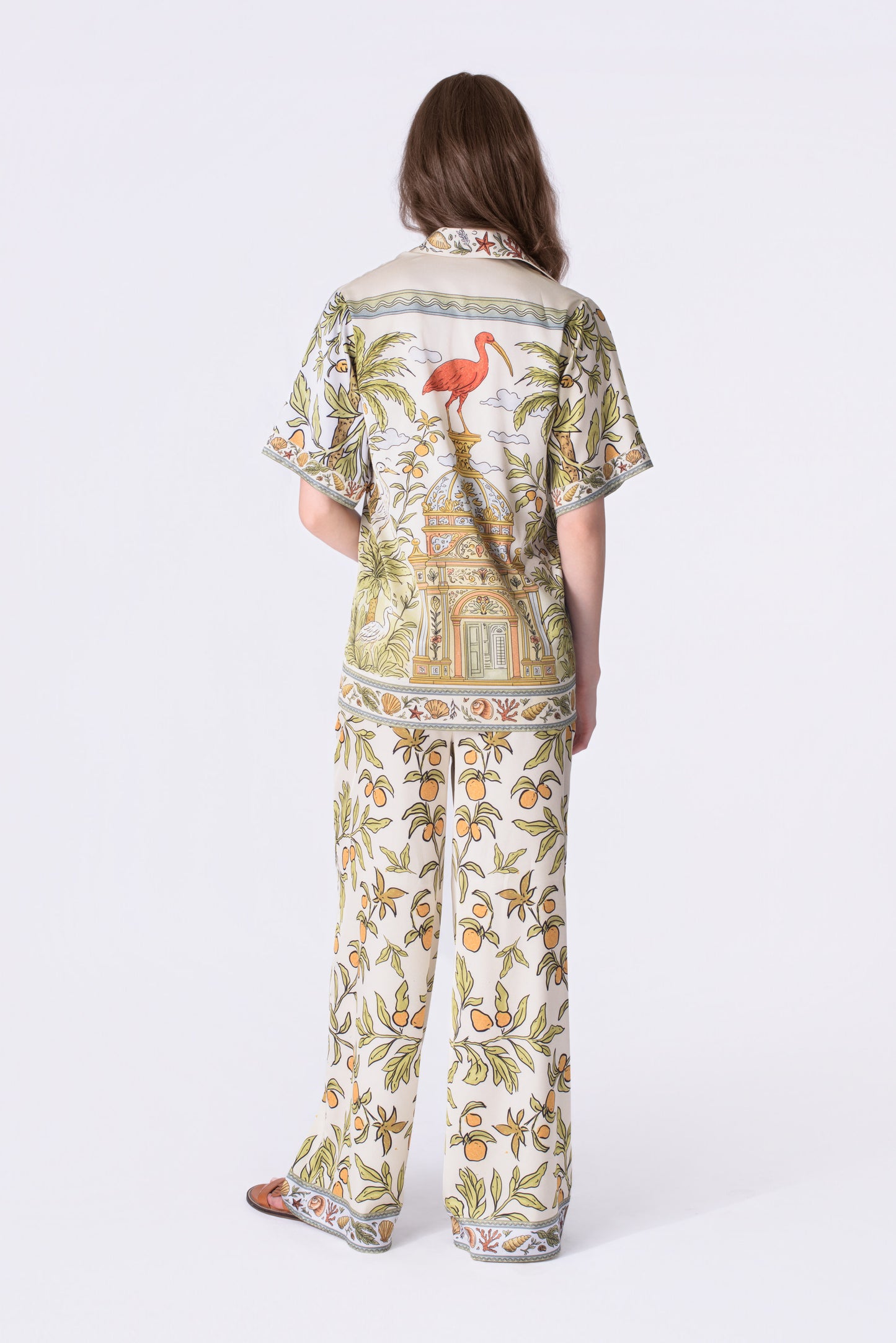 "Ibis Secret Garden" Silk Pants