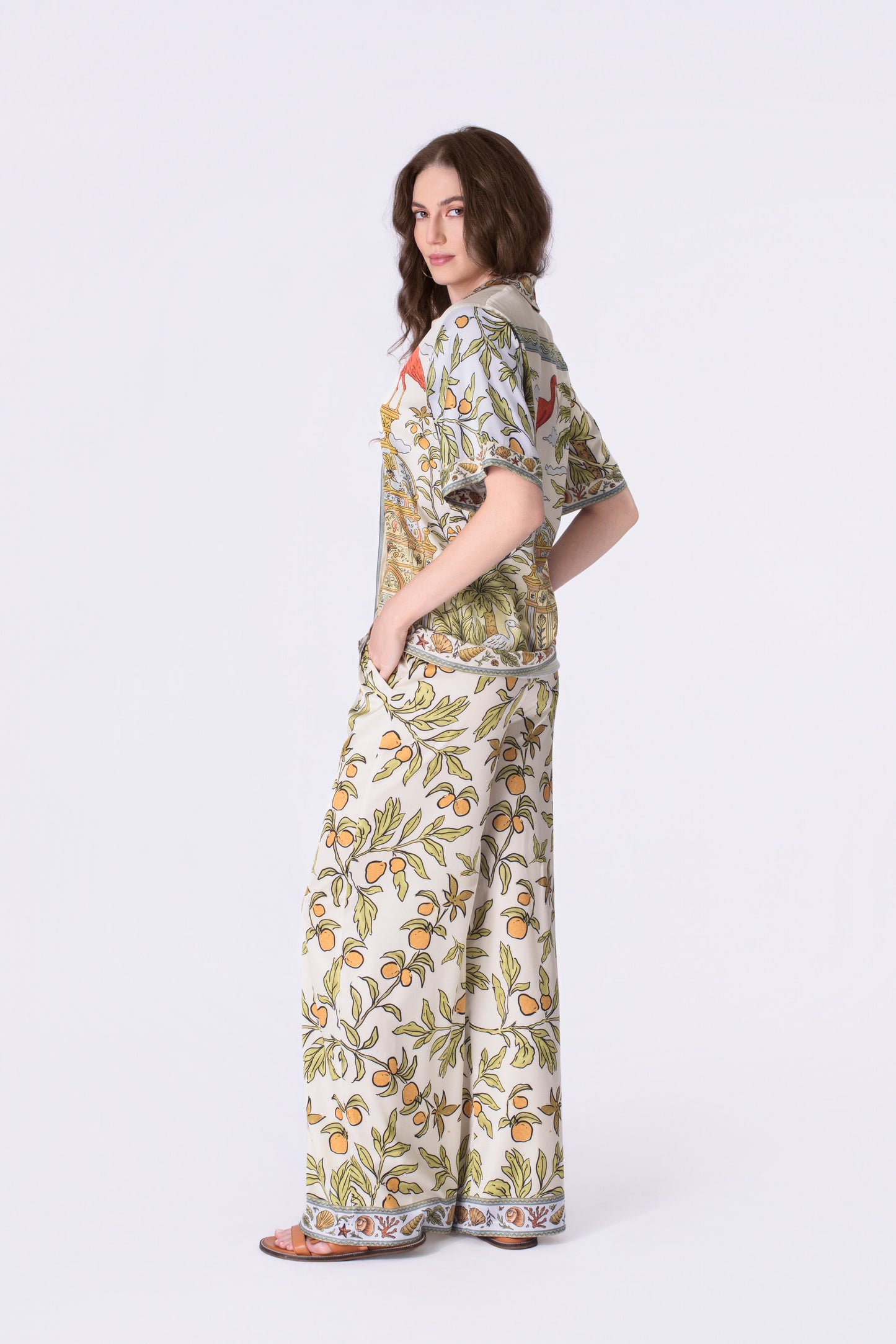"Ibis Secret Garden" Silk Pants