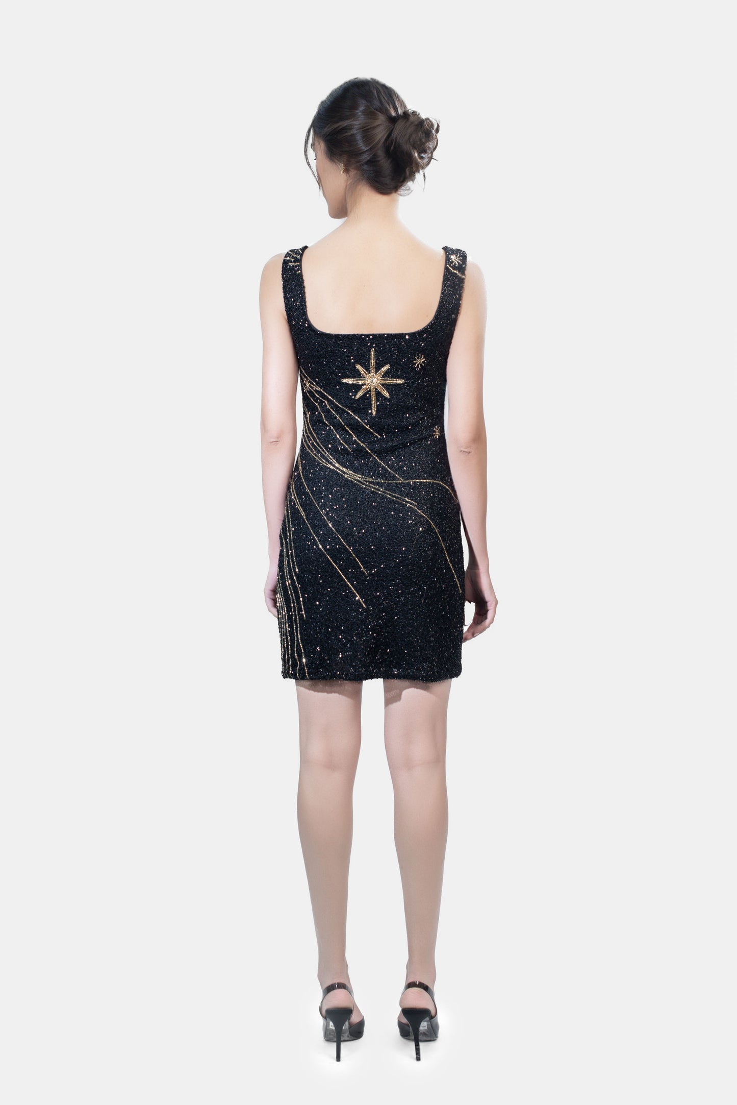 Celestial fully beaded mini dress