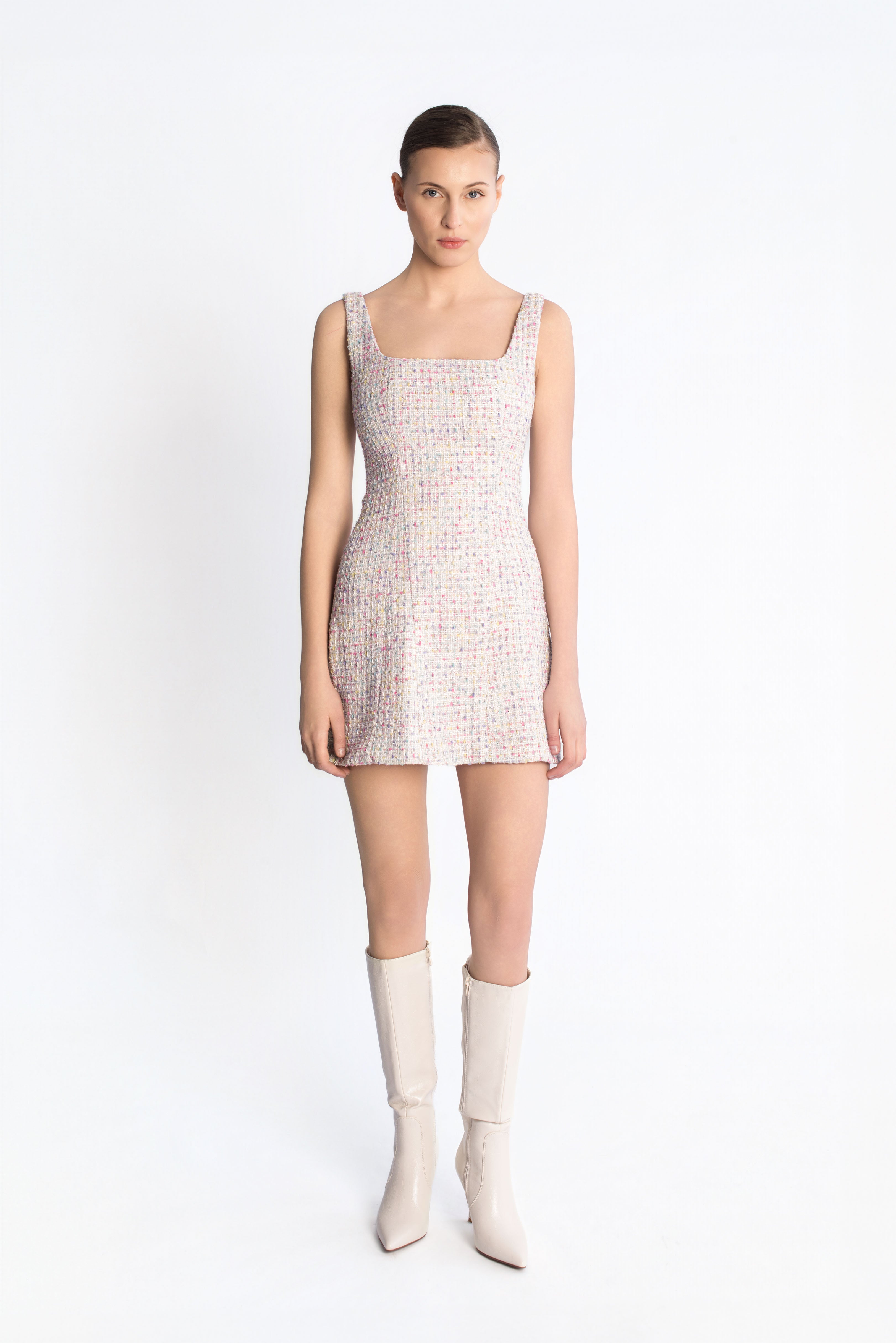 Tweed mini dress - Pink – Ziavie