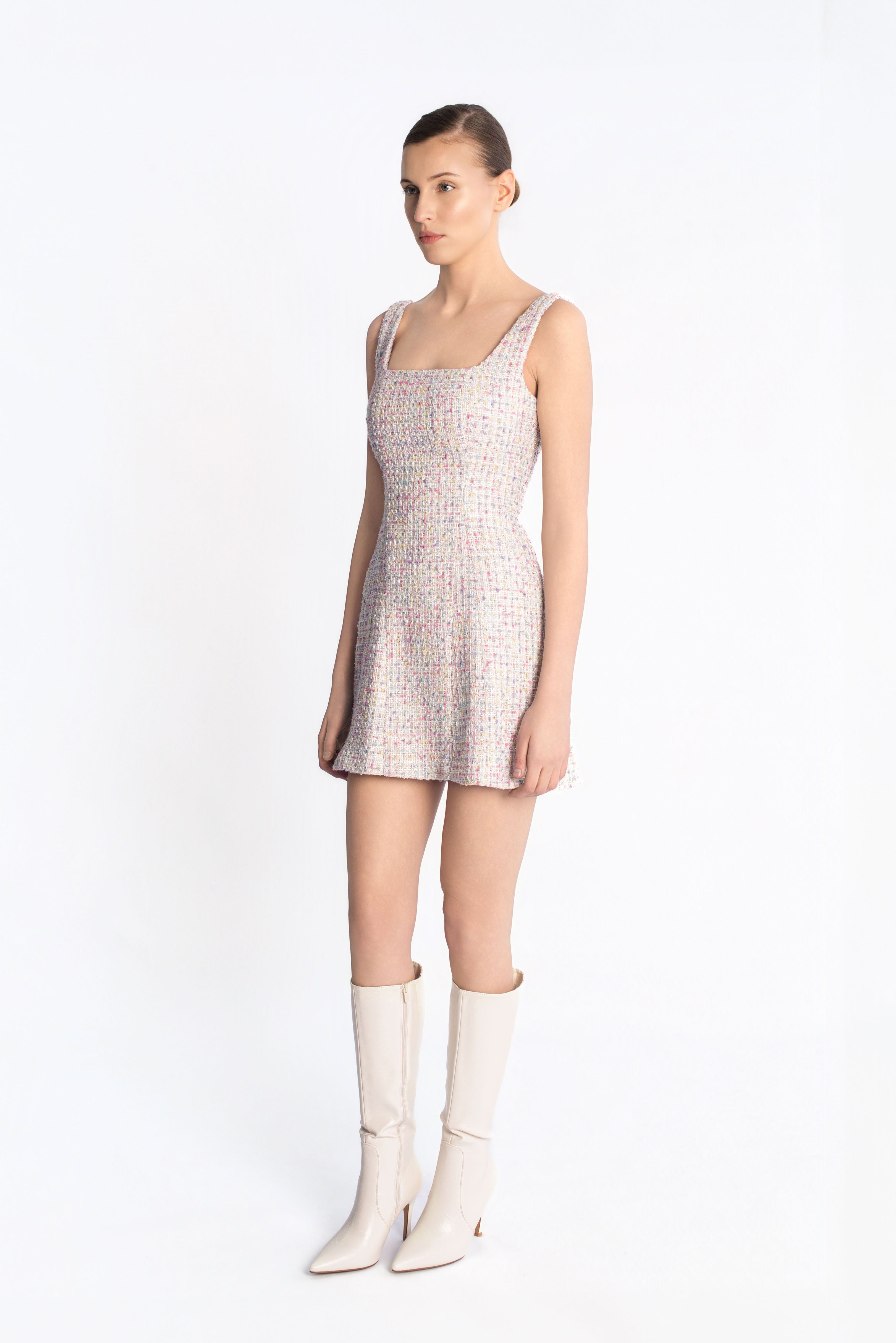 Tweed mini dress - Pink – Ziavie