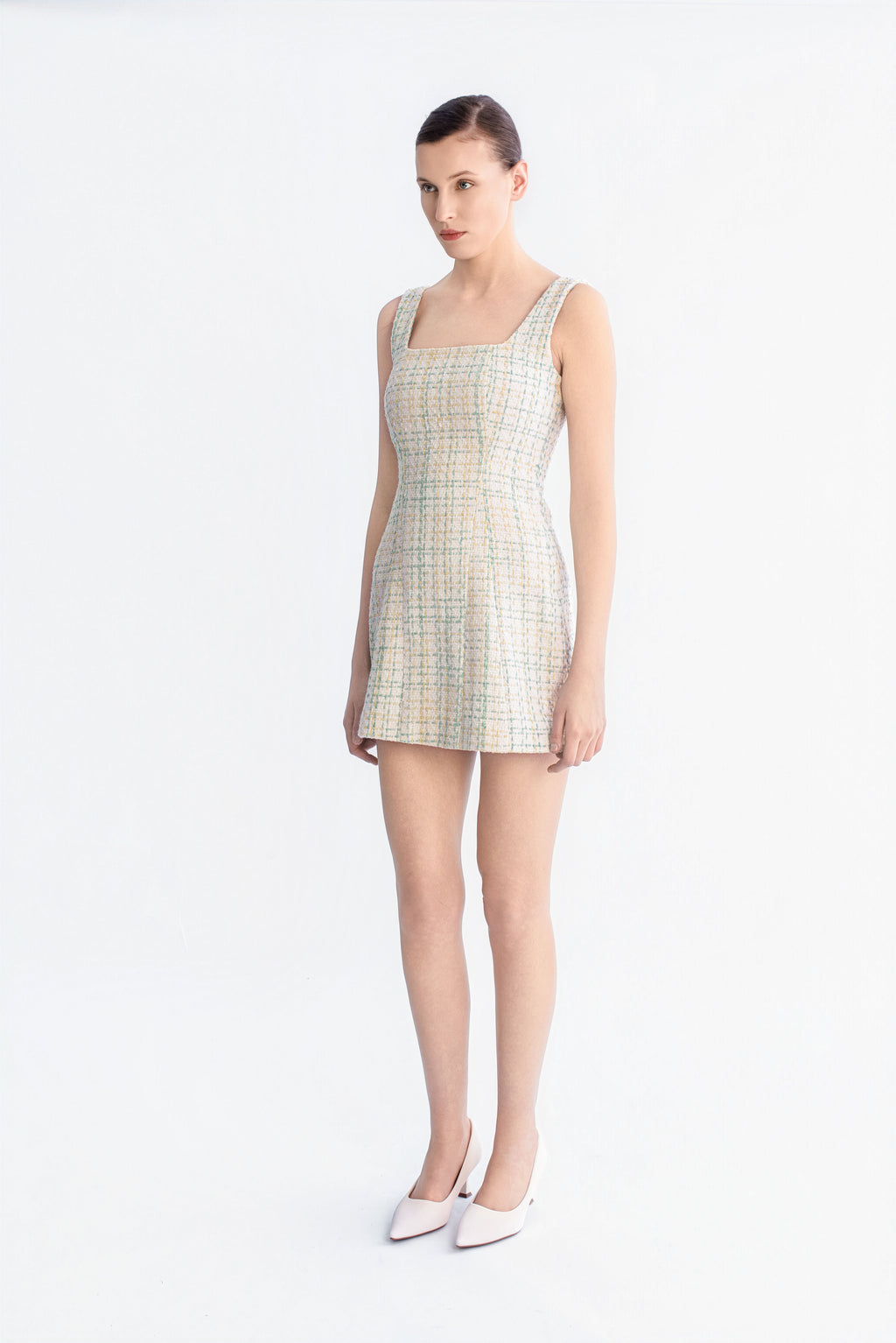 Tweed mini dress - Green