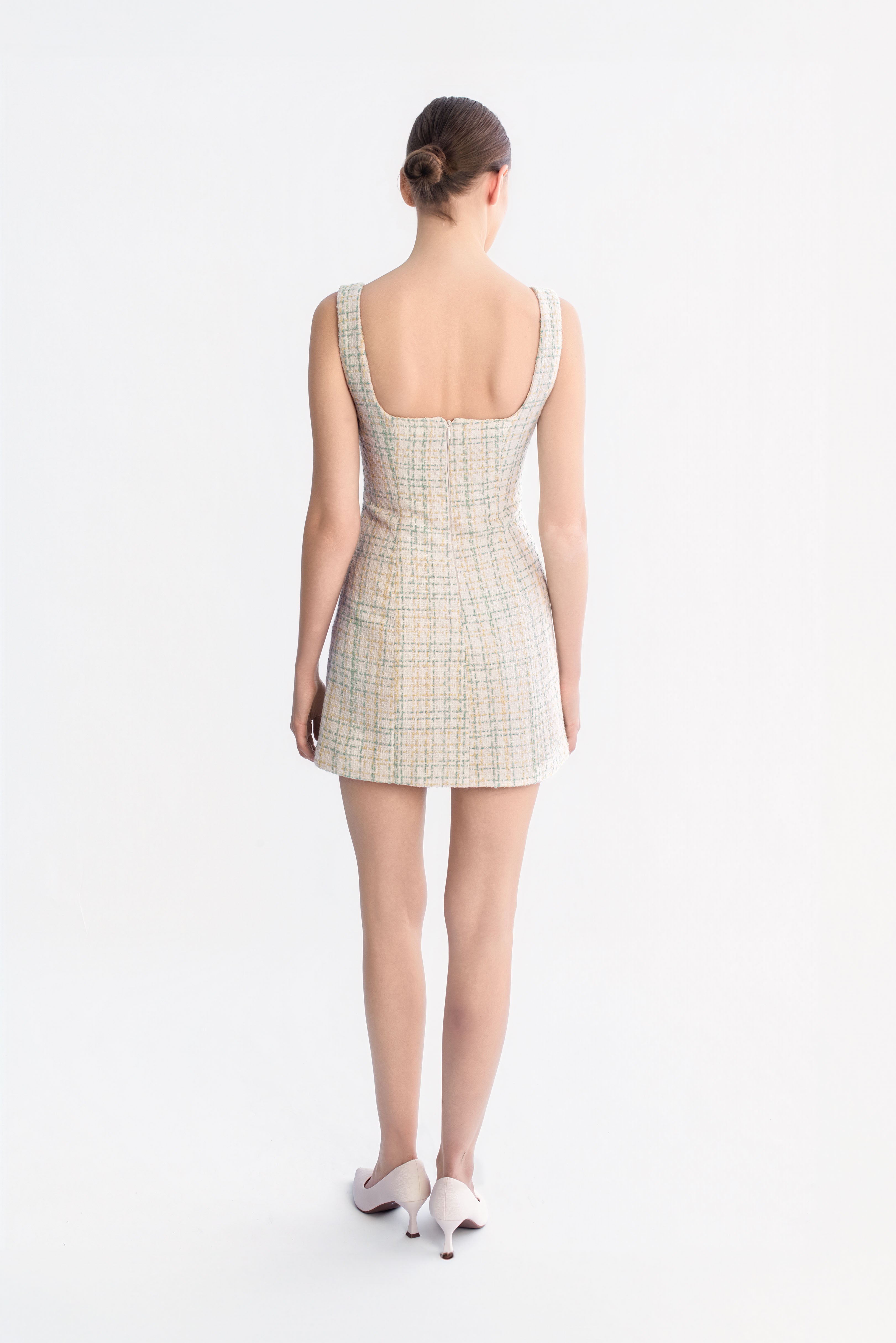 Tweed mini dress - Green
