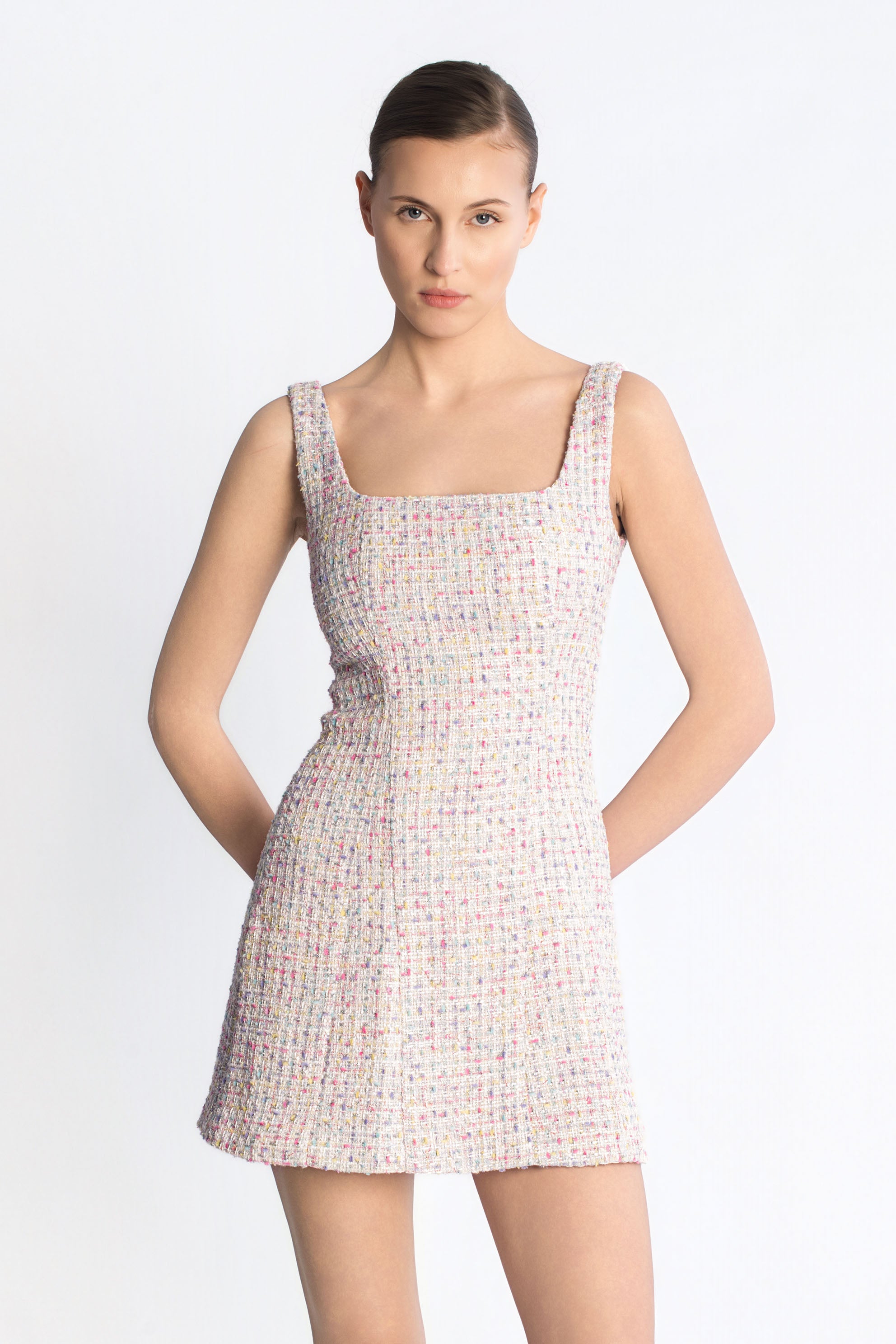 Tweed mini dress - Green