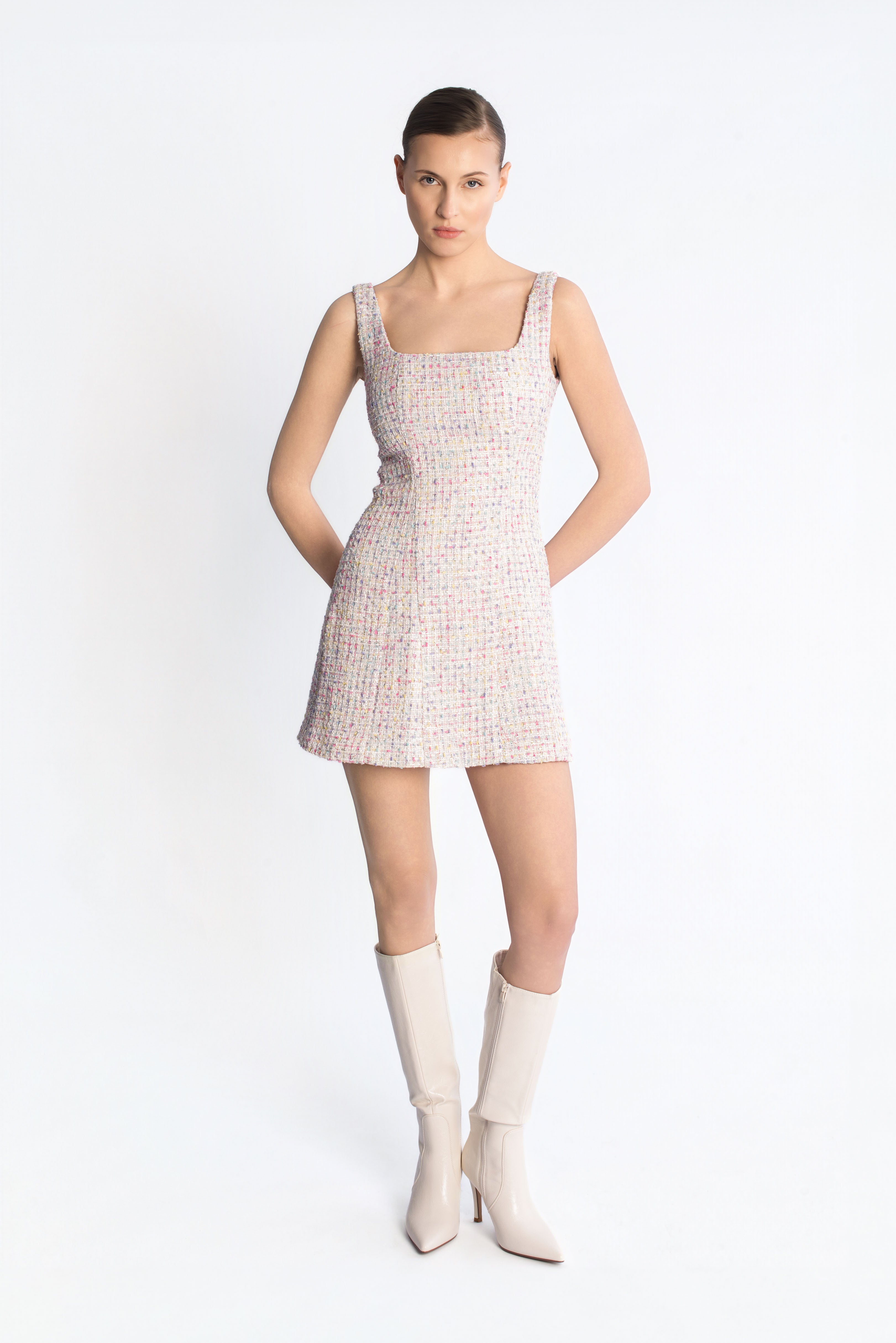 Tweed mini dress - Pink – Ziavie
