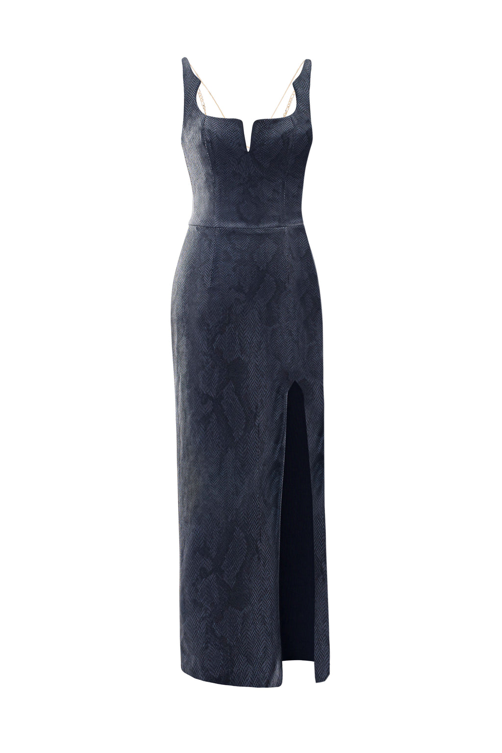 Leather Gown with chain - Navy