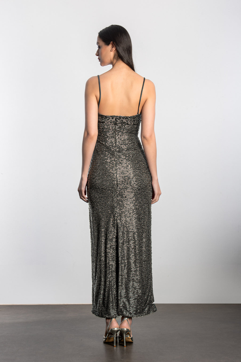 Beaded maxi dress - Silver