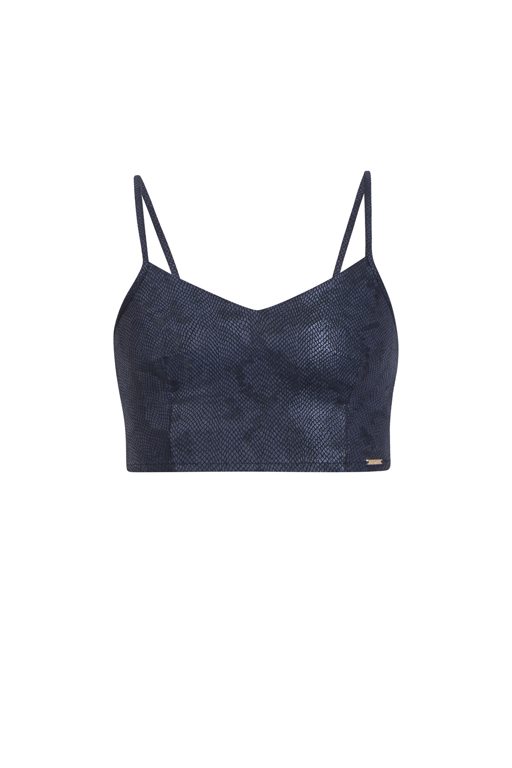 Leather crop top - Navy