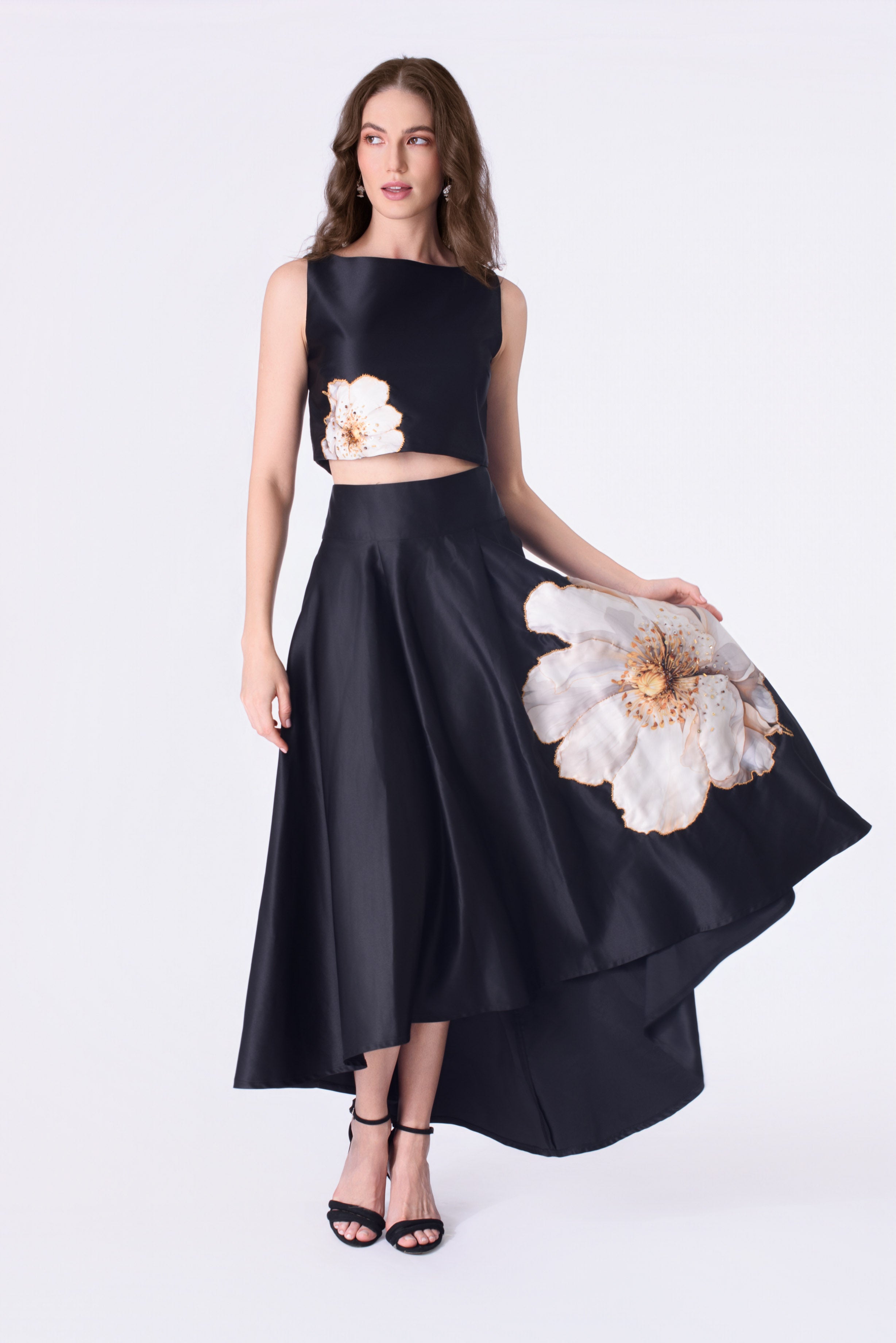 Moonflower Hand beaded Statement Set