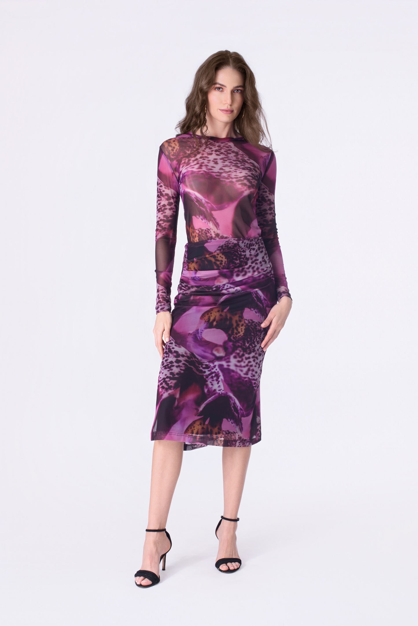 Orchid Leopard Mesh Top