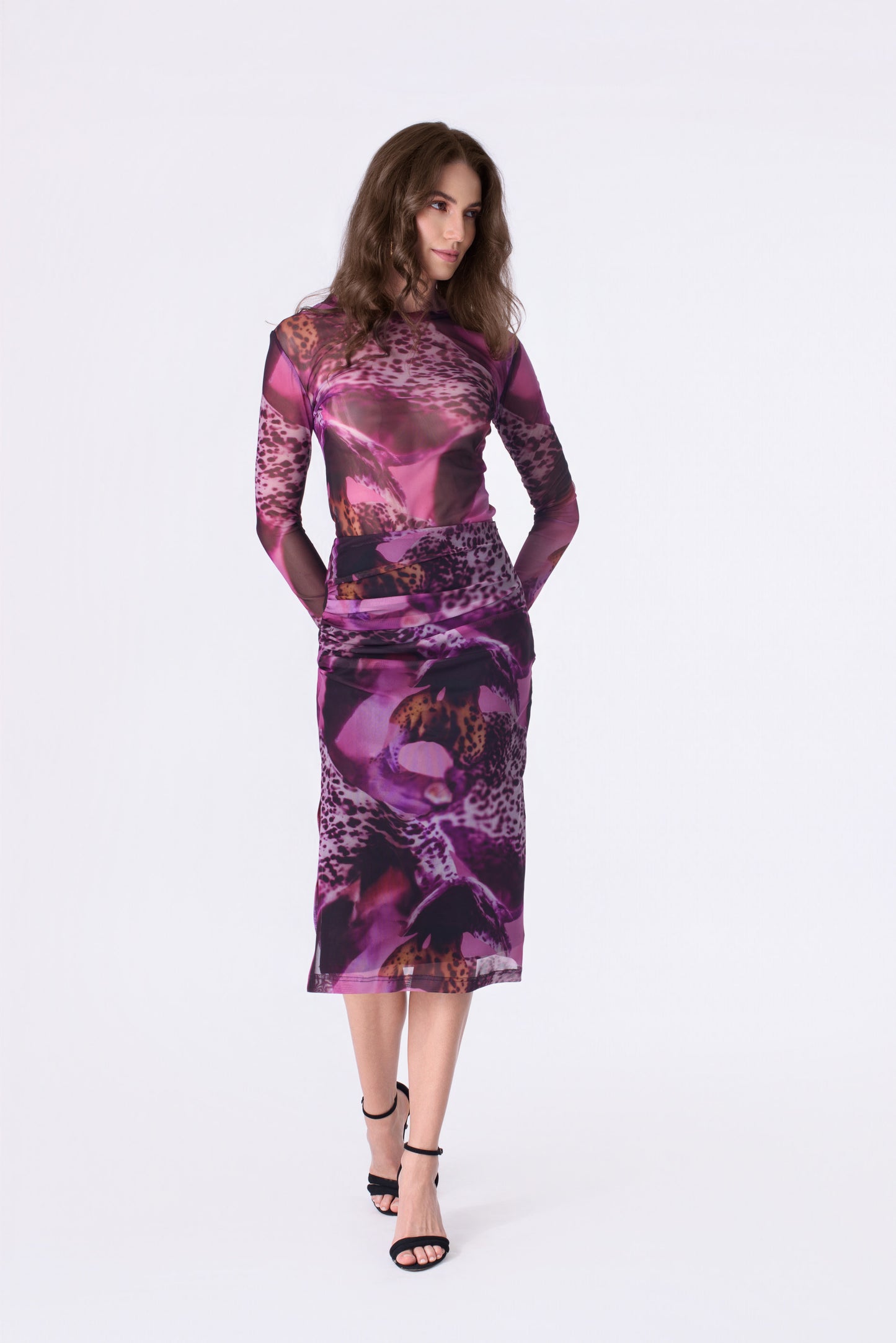 Orchid Leopard Mesh Top