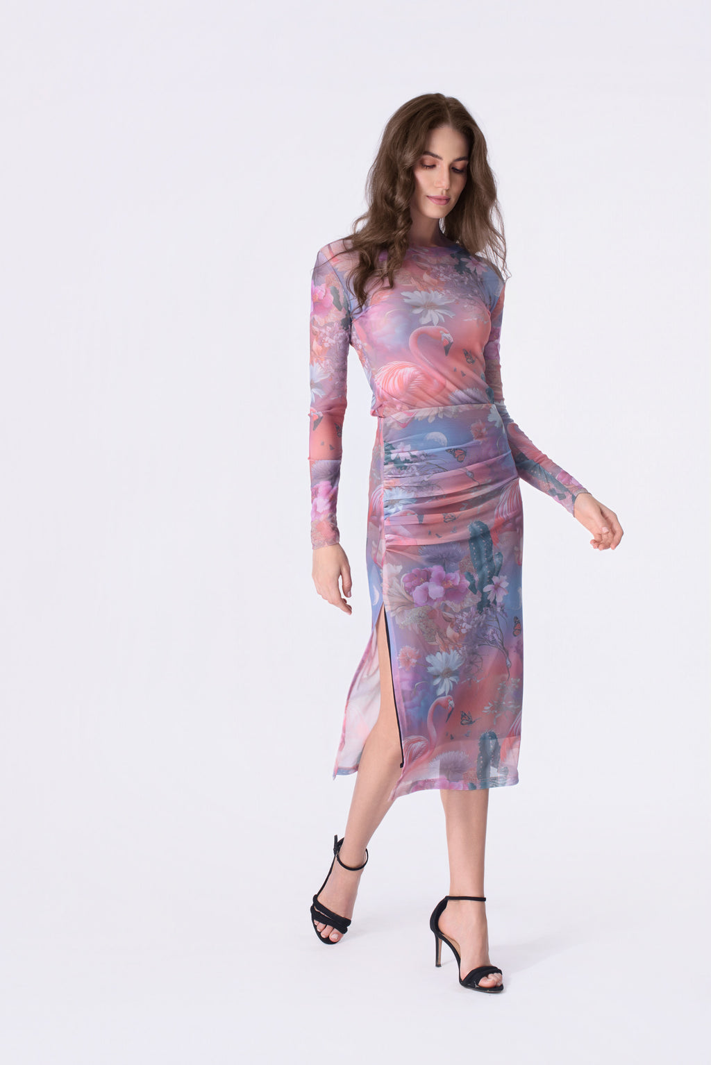 Flamingo Mirage Mesh Top