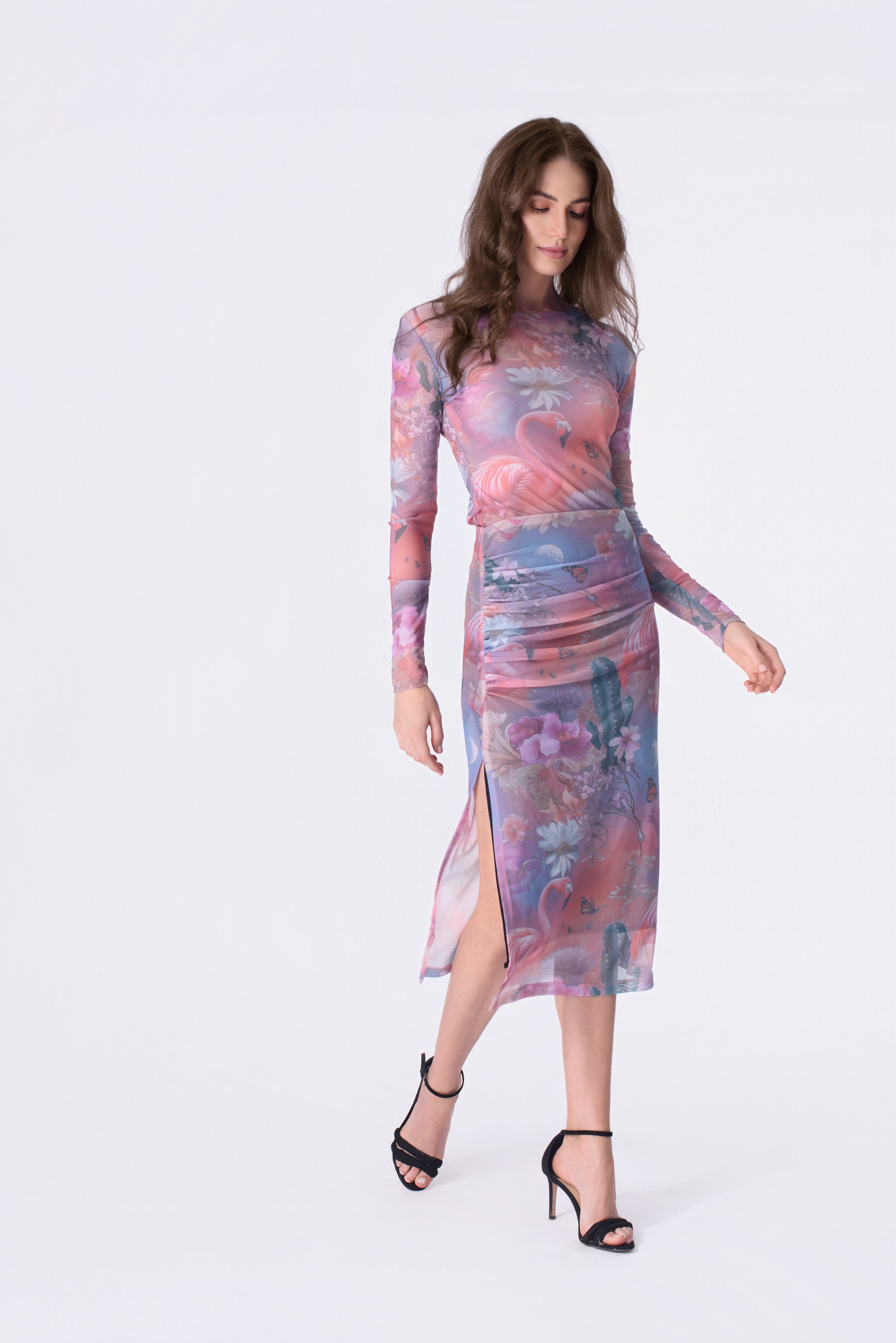 Flamingo Mirage Mesh Top