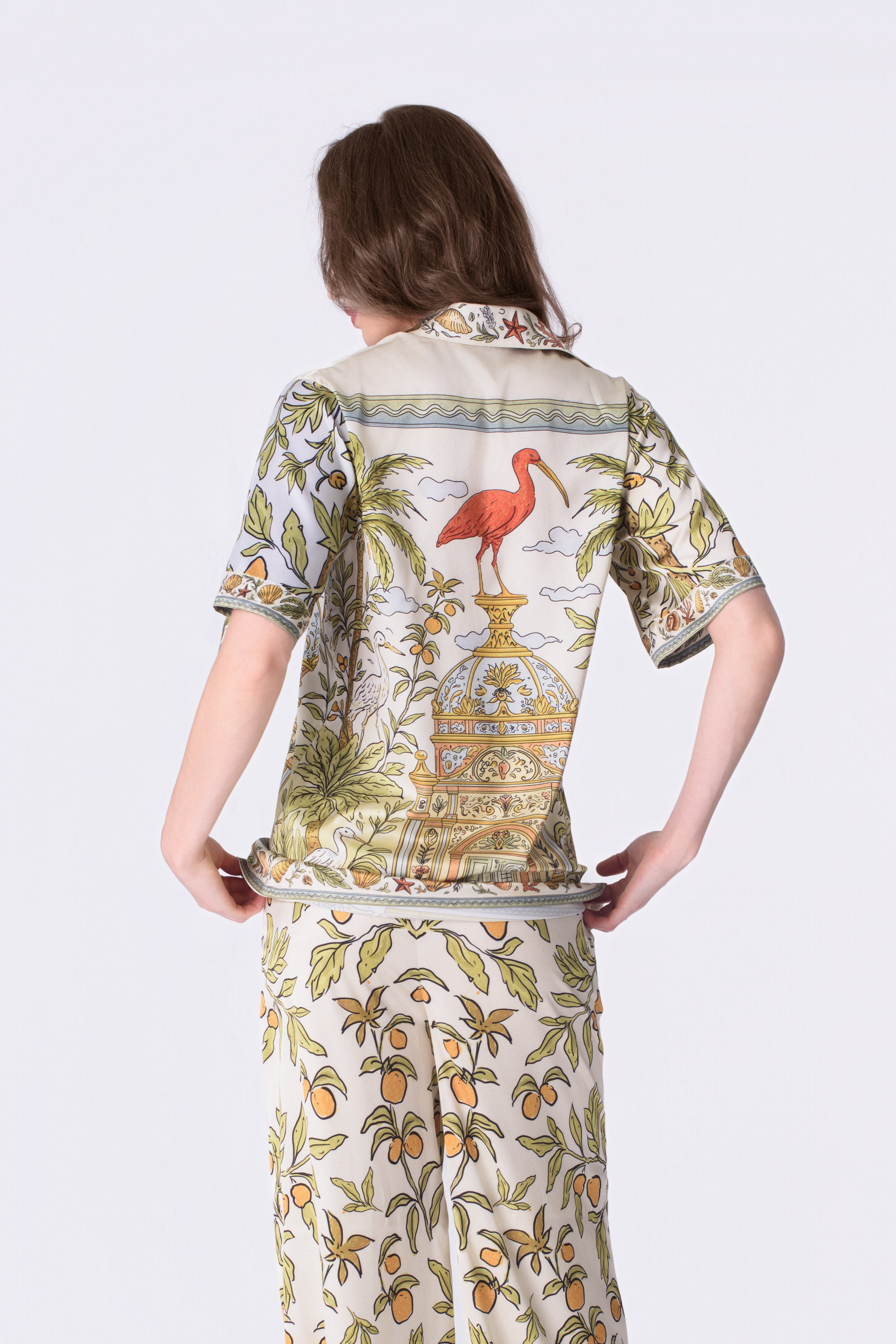 "Ibis Secret Garden" Silk Shirt