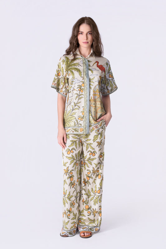 "Ibis Secret Garden" Silk Pants