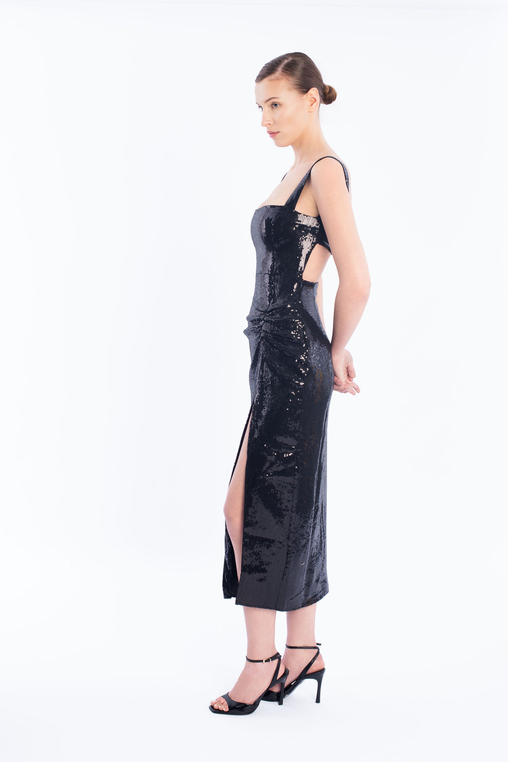 Draped sequin dress - Black