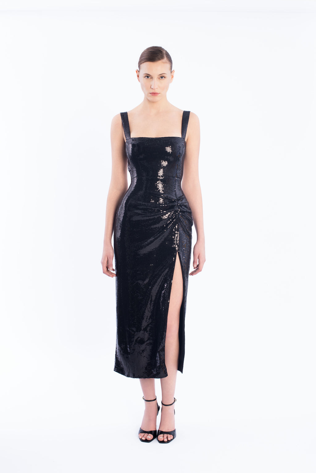 Draped sequin dress - Black