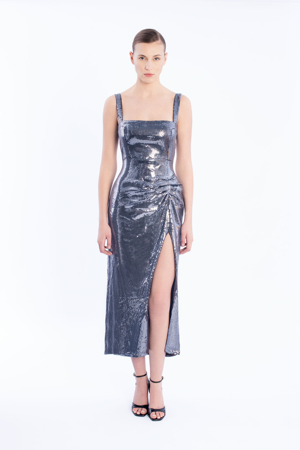 Draped sequin dress - Silver