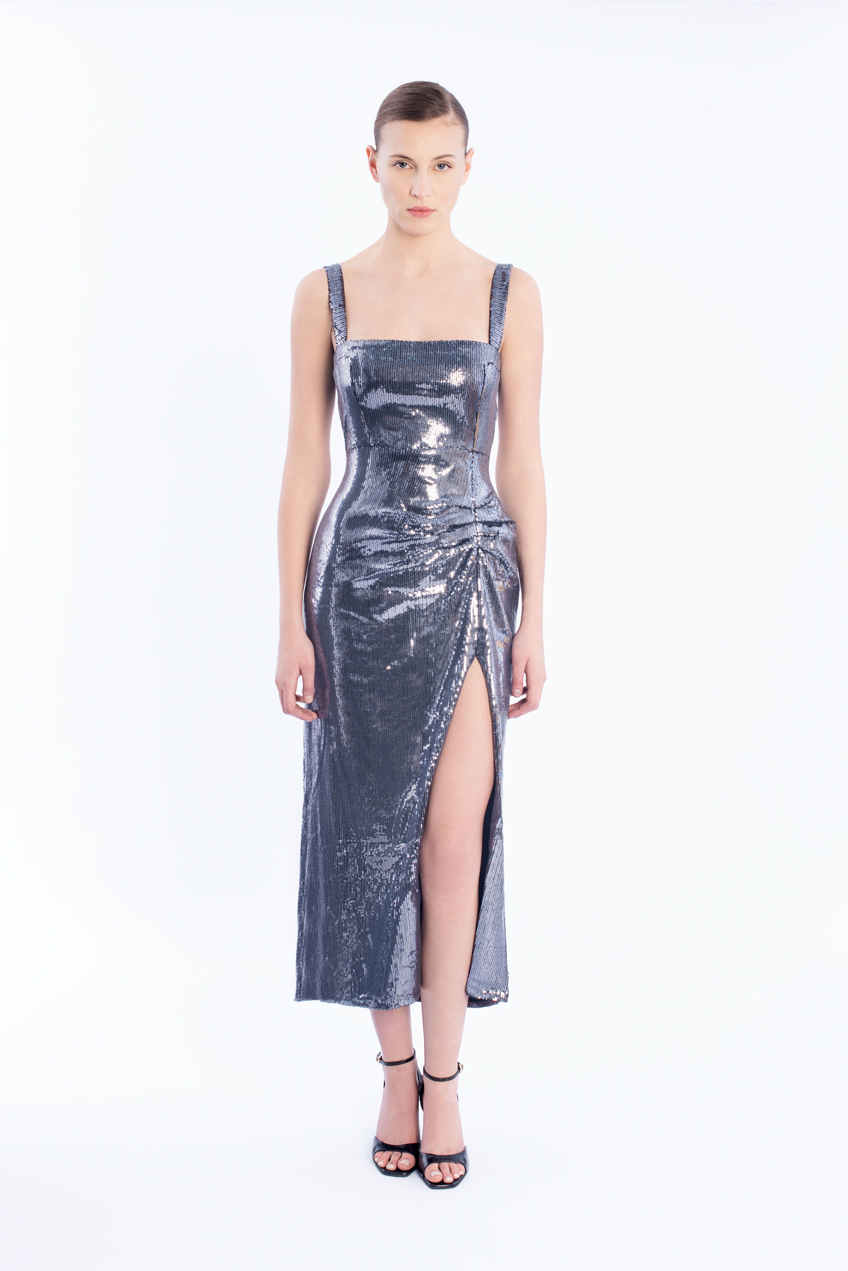 Draped sequin dress - Silver