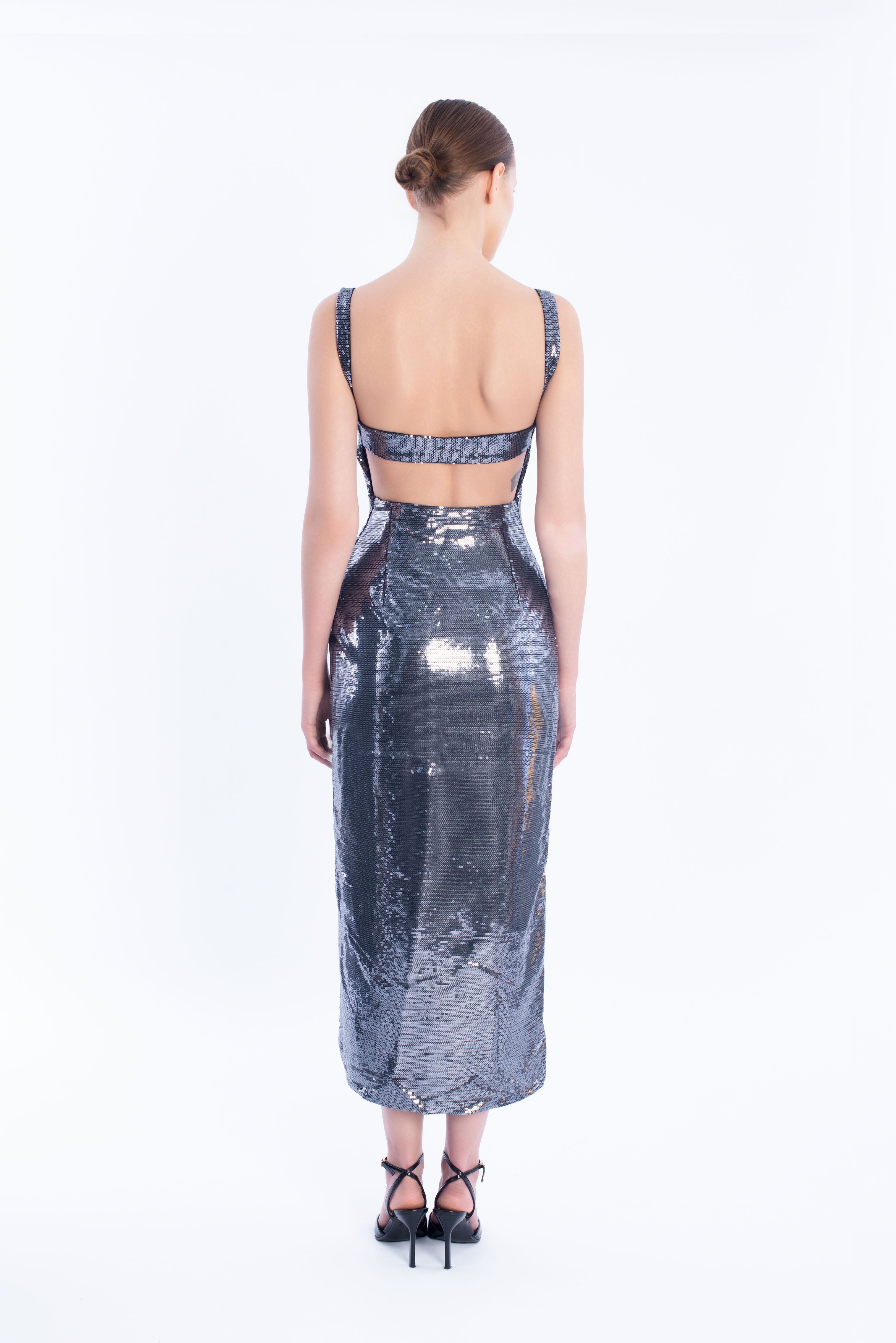 Draped sequin dress - Silver