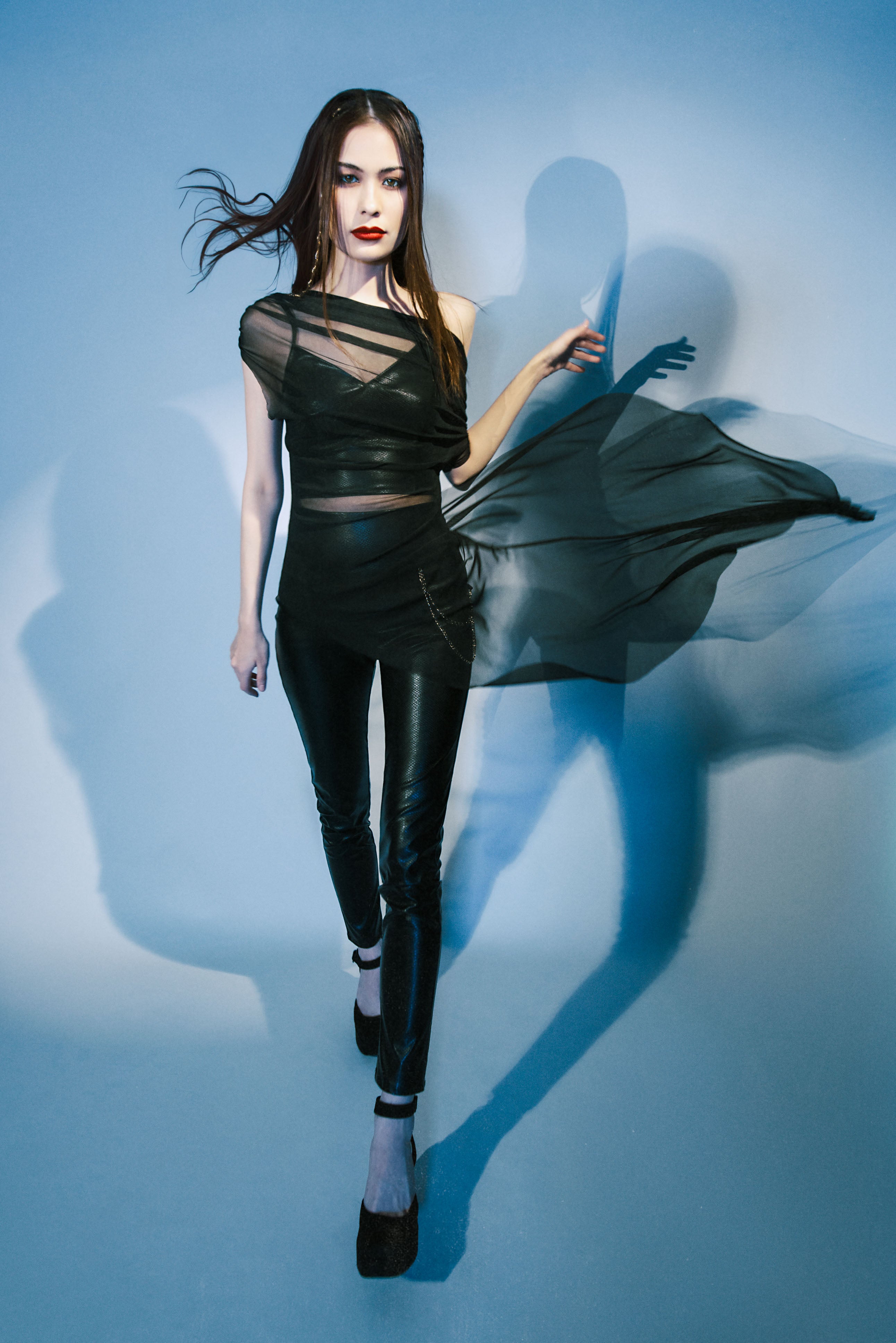 Asymmetric Sheer Mesh Top