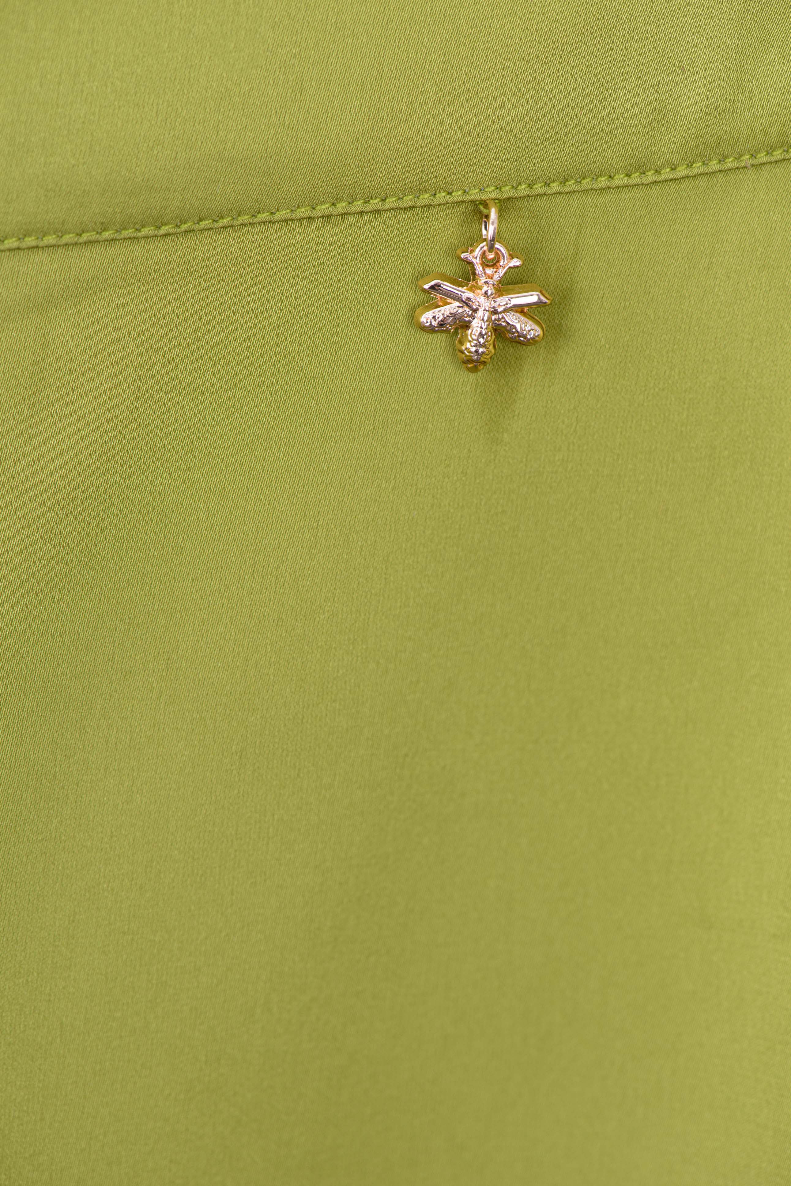 silk pants,firefly charm detail, side zipper,vibrant silk collection,mix and match,edgy style,luxury fashion,comfort and style,quality design,durable, olive green pants