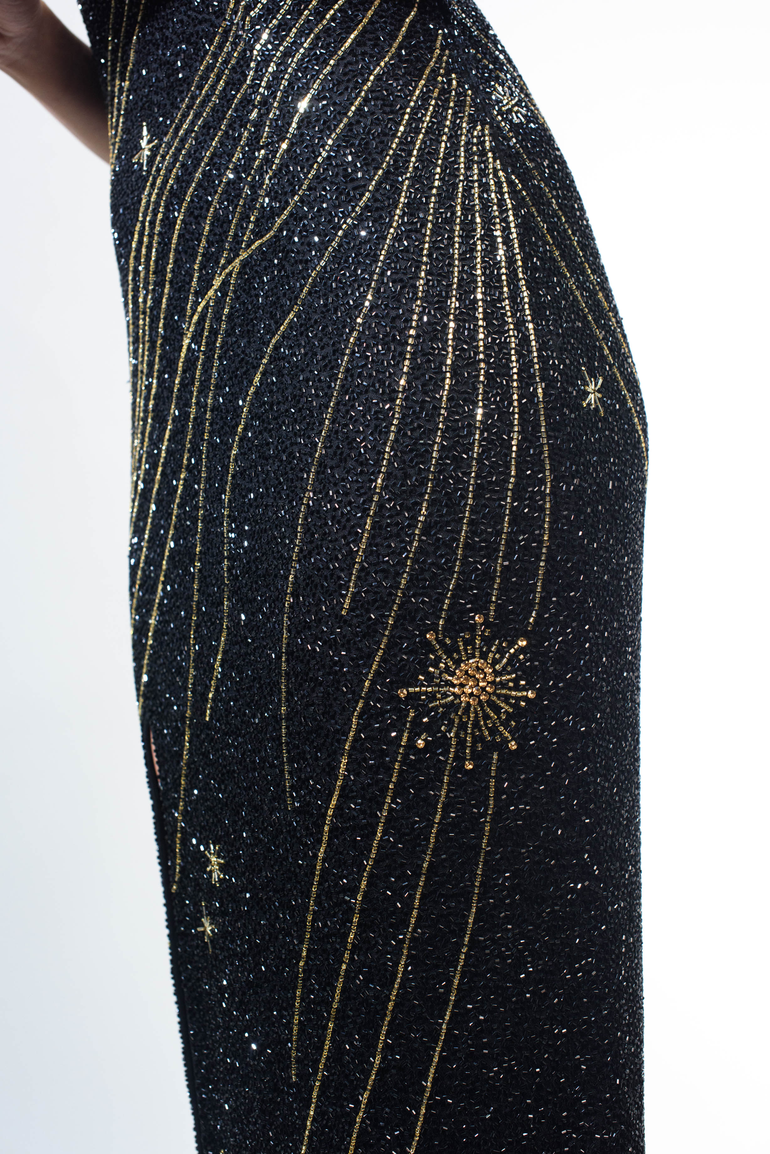 Celestial fully beaded maxi dress