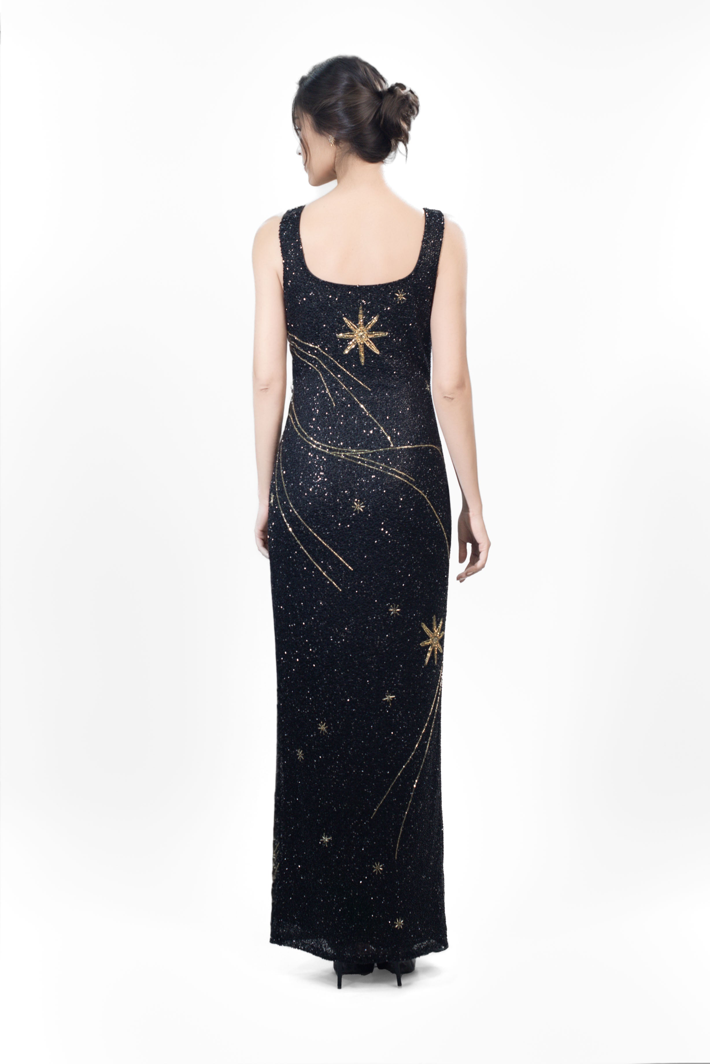 Celestial fully beaded maxi dress