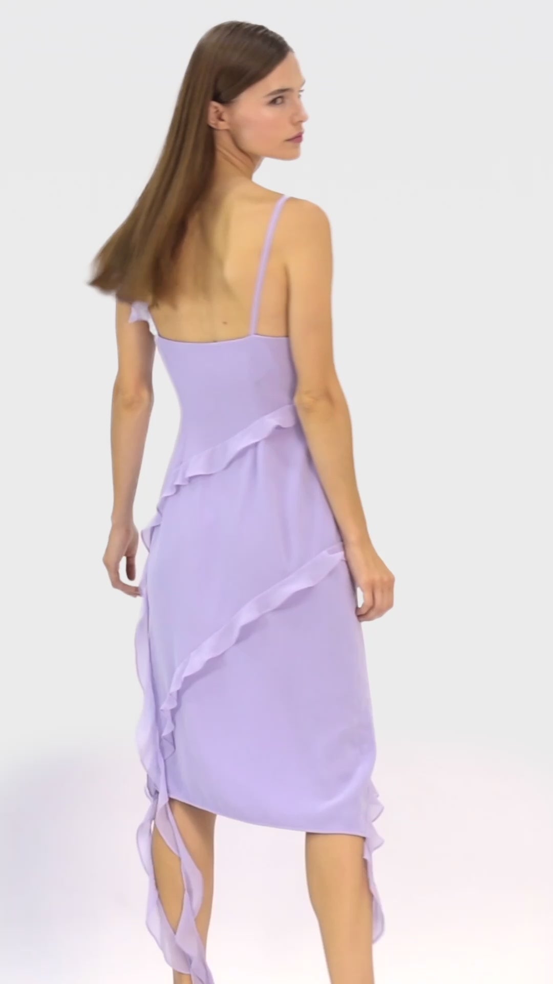 Ruffle chiffon dress