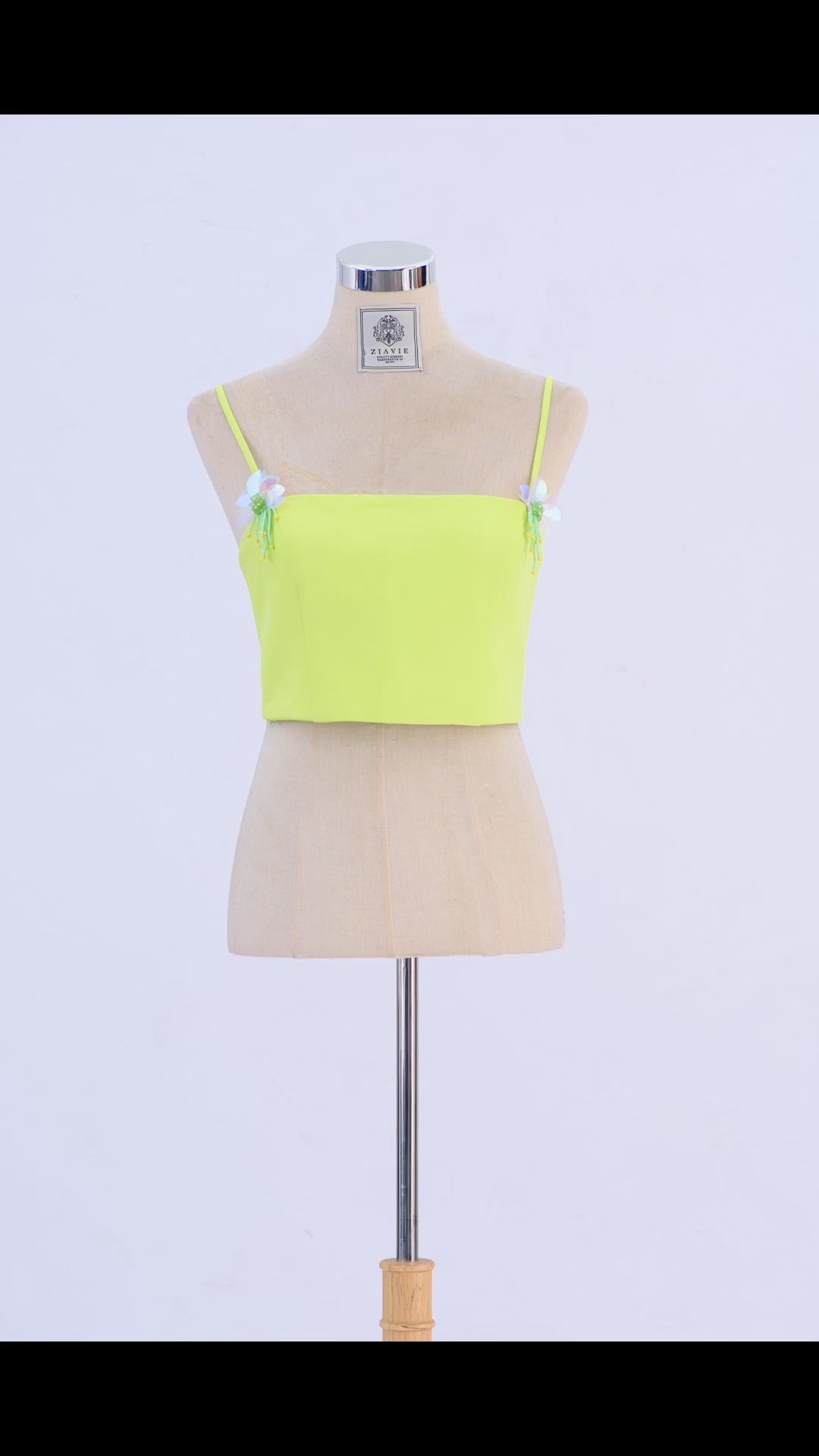 Top with beaded brooch - of your choice - Lime green